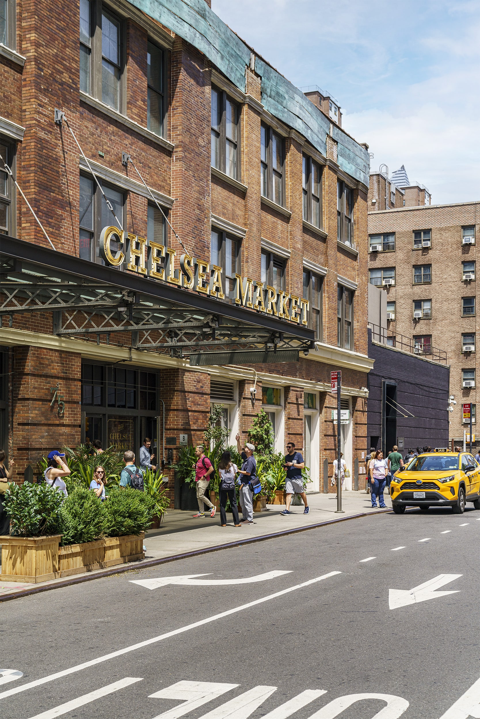 The signage for Chelsea Market near Chelsea Canvas